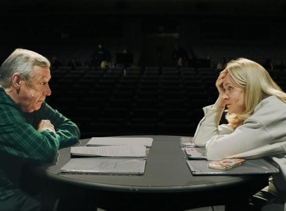 Анна Михалкова и Михаил Ефремов в премьере спектакля «Без свидетелей» в "Мастерской "12" Никиты Михалкова"