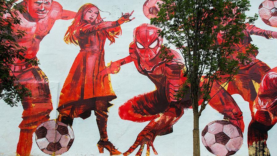 Граффити с героями «Мстителей» появились в центре Москвы к ЧМ-2018