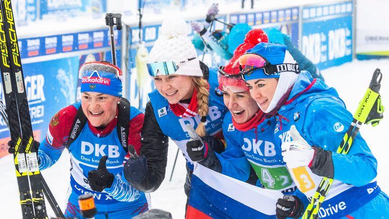Двойной триумф Российских биатлонистов – мужская и женская сборные одержали победы в эстафетах в Оберхофе