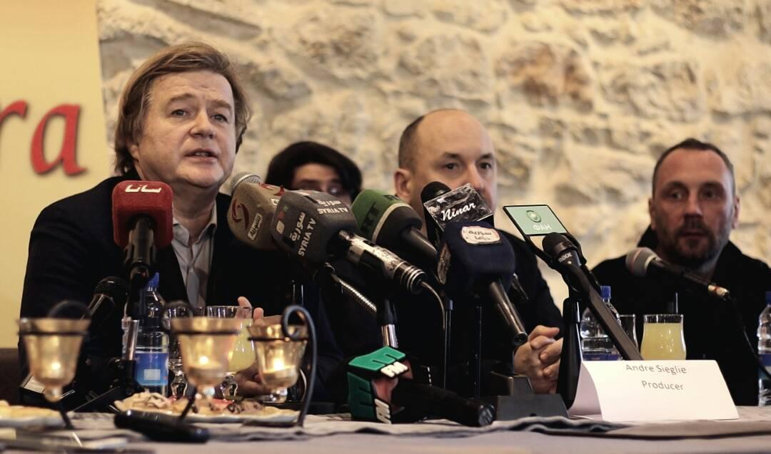 Андрей Сигле и Иван Болотников приняли участие в пресс-конференции в Дамаске по фильму Пальмира