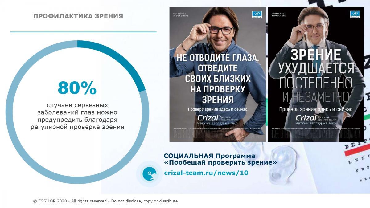 Международная компания Essilor: «Не отводите глаза, отведите своих близких на проверку зрения»